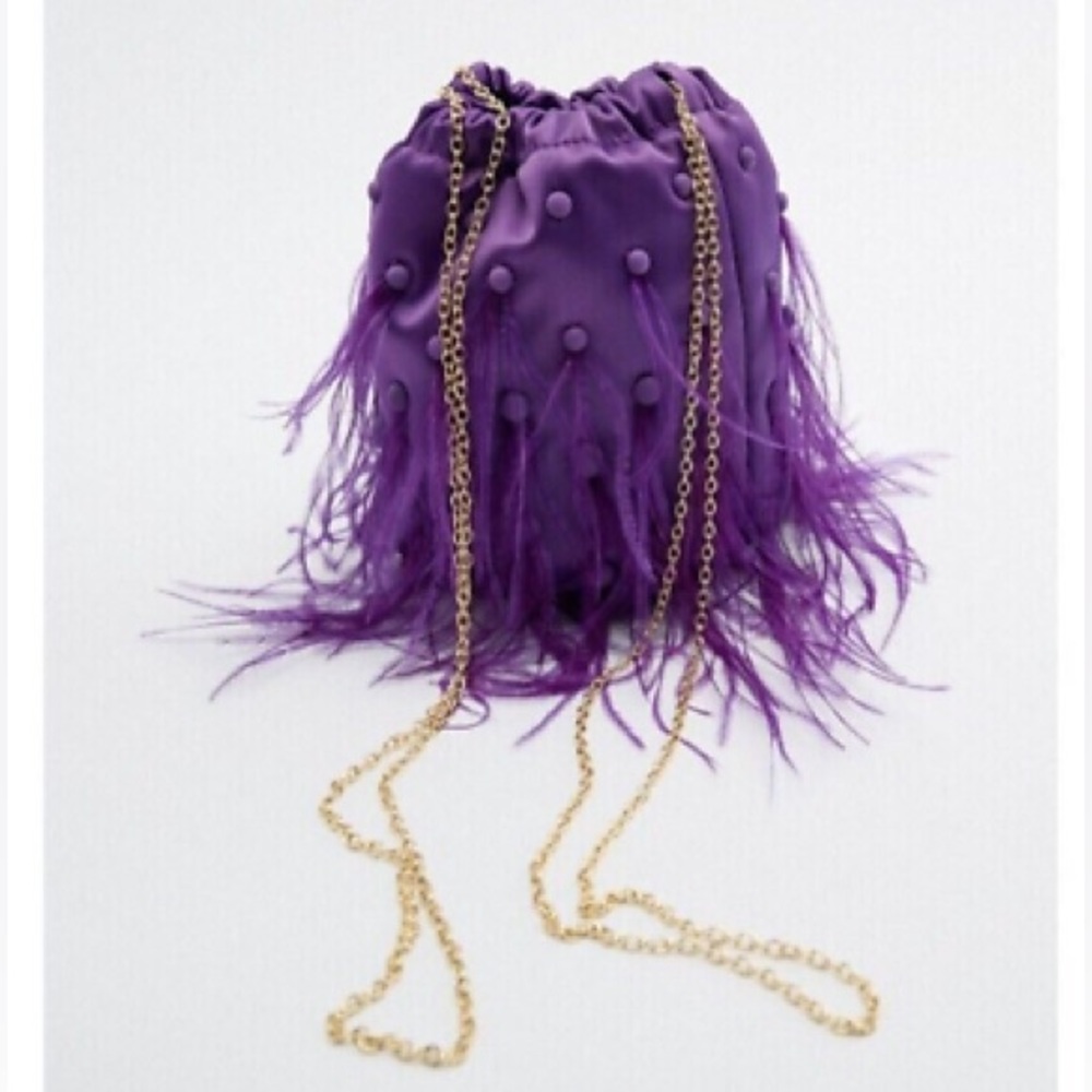 Zara Purple Mini Bag with Gold Chain
